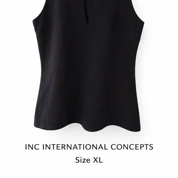 INC International Concepts Black Sleeveless Top – XL - Picture 2 of 8